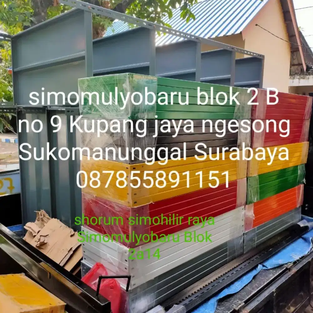 Rak besi siku lubang multi fungsi 5susun