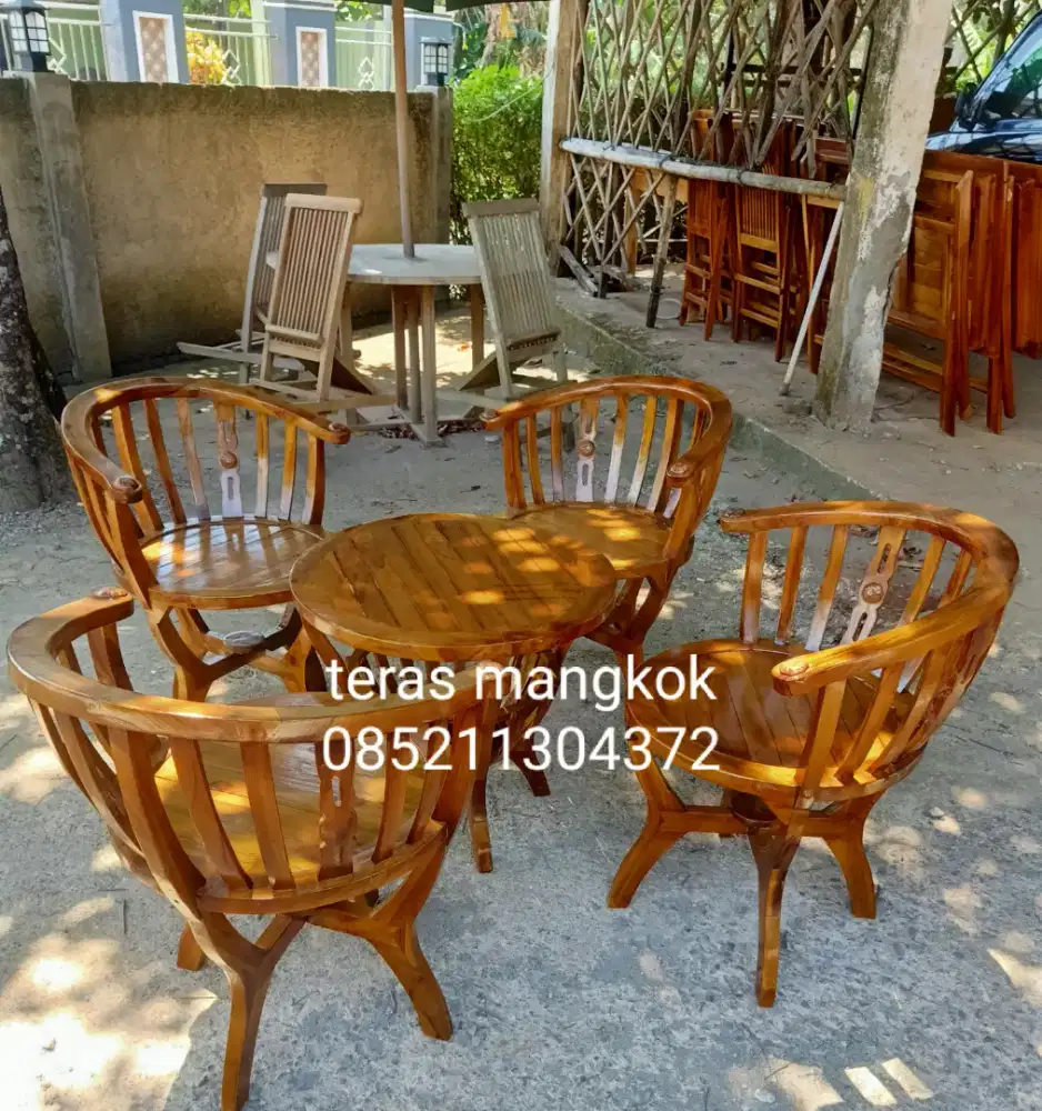 Set meja kursi tamu mangkok