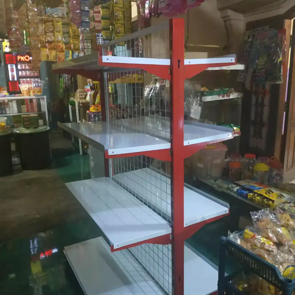 Rak gondola / rak minimarket single dan dobel