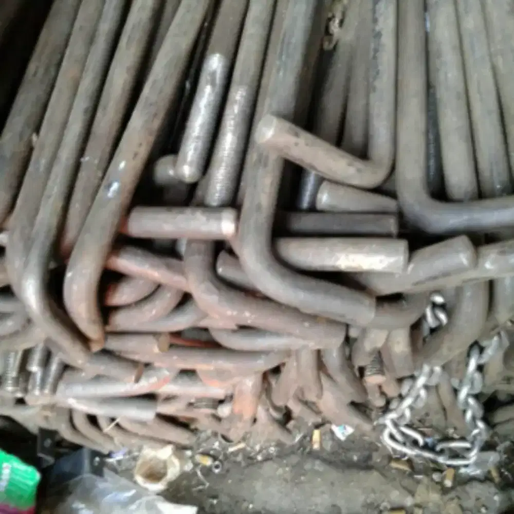 Baut angkur L besi hitam st37SNI perbuah/anchorbolt L, m12,m16,m19 dst