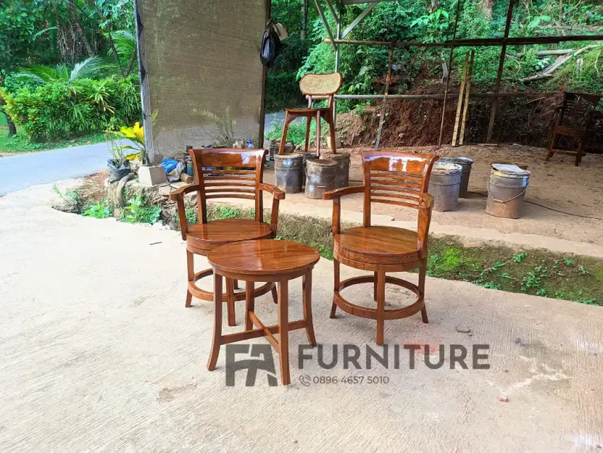 Kursi teras puter jati free ongkir