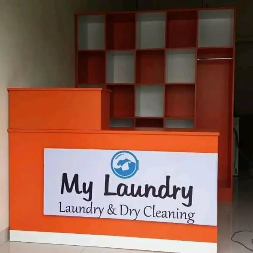 Free Order Meja Kasir BerLogo Nama Bisa Request & Rak Laundry