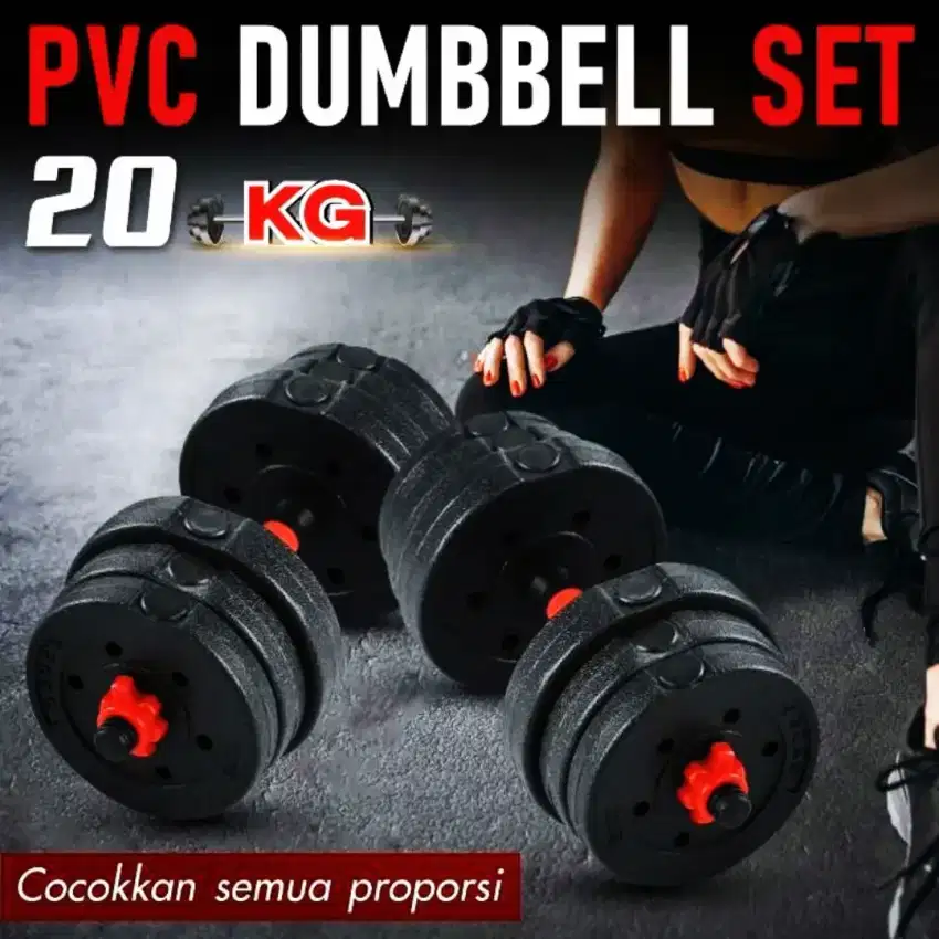 alat angkat beban multipungsi dumbell set 20KG original import