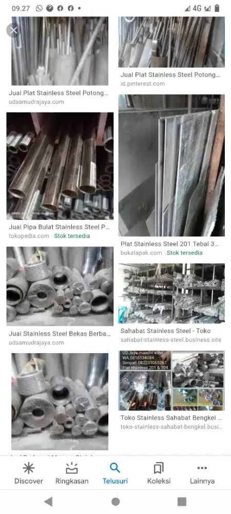 Jual beli stainless bekas