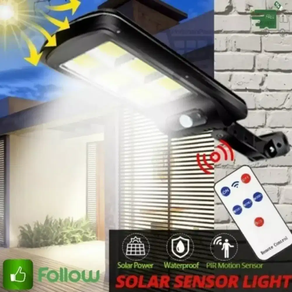 LAMPU JALAN SOLAR PANEL + REMOTE 120 WATT TENAGA SURYA XLD-6 MATA
