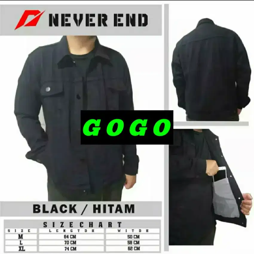 Jaket jeans never end polos