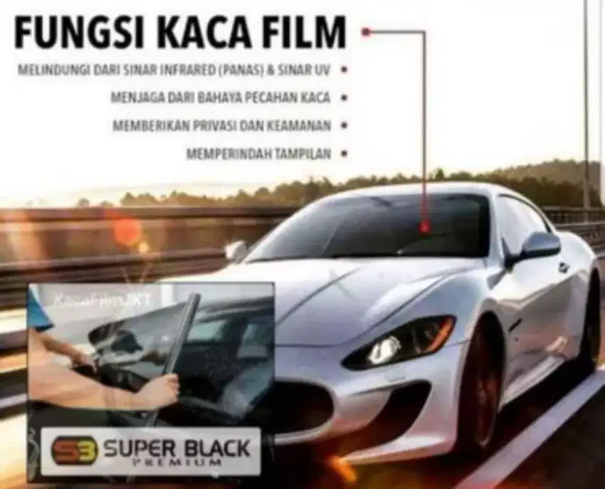 Promo Pasang Kaca Film Merk SuperBlack Untuk Kaca Mobil Full