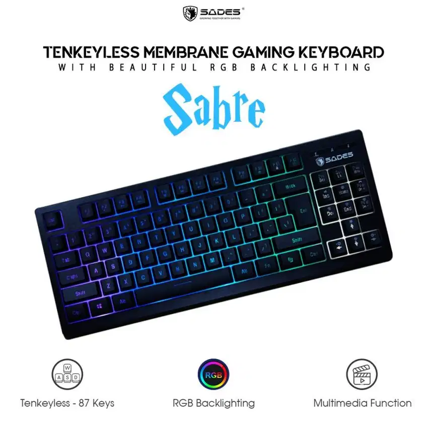 Sades Sabre Keyboard Gaming TKL RGB