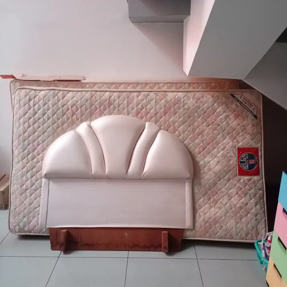 Ranjang springbed ALGA 120x200 single twin lengkap divan /headboard