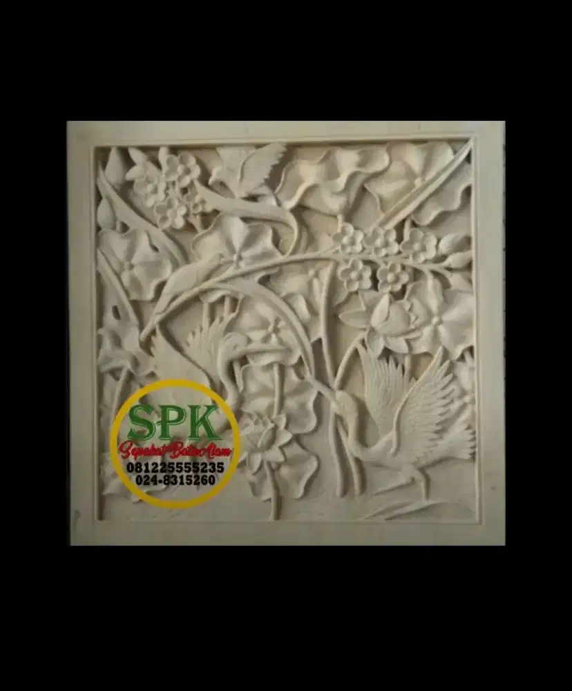 Batu Ukir Pahat Relief Ornamen