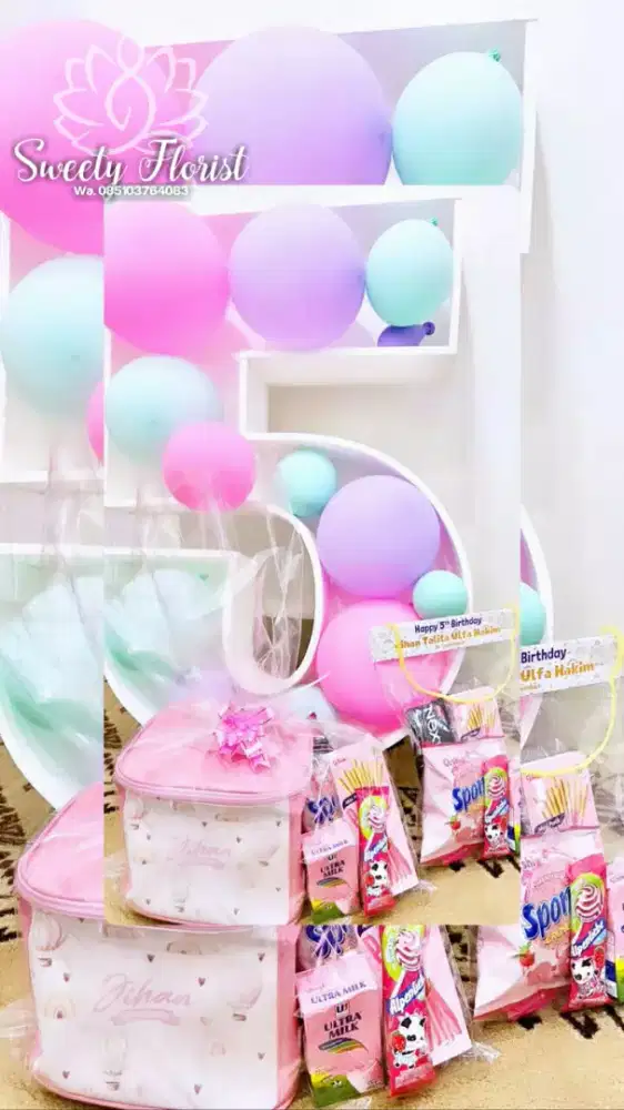 Angka balon styrofoam standing untuk dekorasi ultah