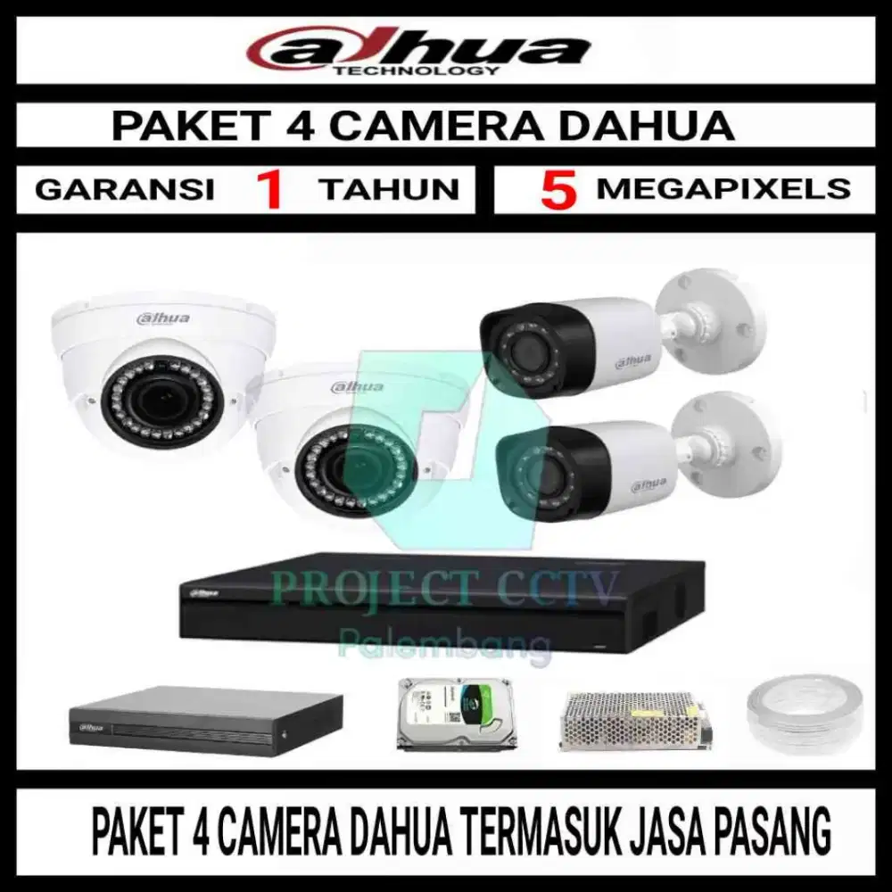 CCTV 4 CAMERA DAHUA 5MP