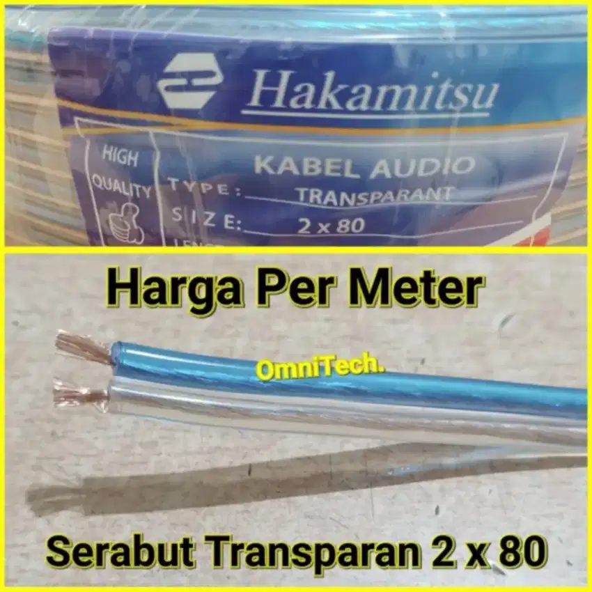 Kabel Listrik Audio Serabut Transparan 2 x 80 Transparant 2x80 Meteran