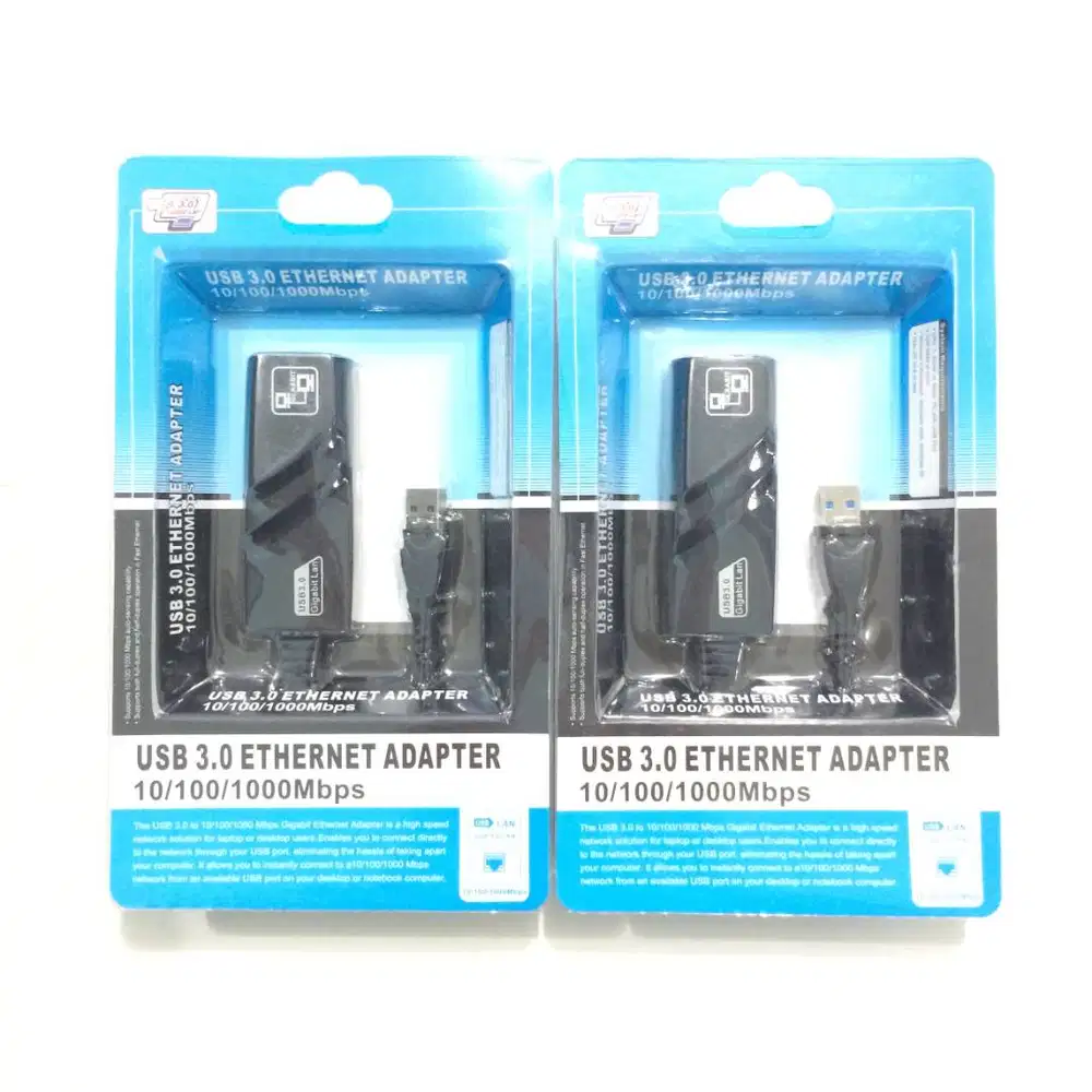N E W  USB 3.0 Ethernet Adapter 10/100/1000 untuk Laptop/Netbook/PC