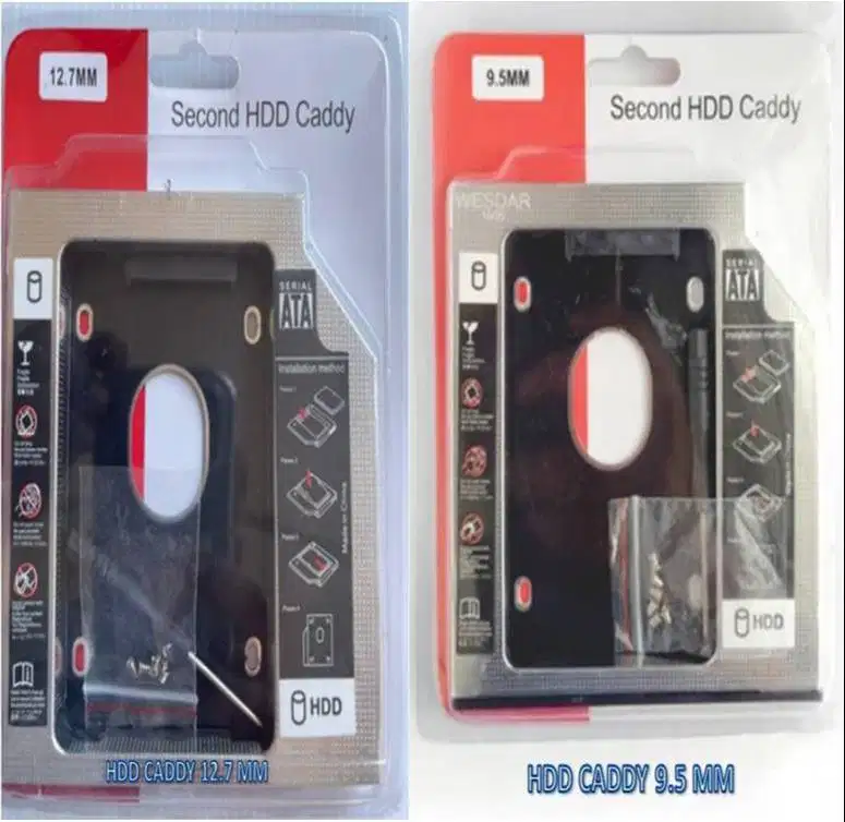 SSD HDD Caddy 9,5 mm / 12.7 mm SATA DVD Slot Hardisk Laptop