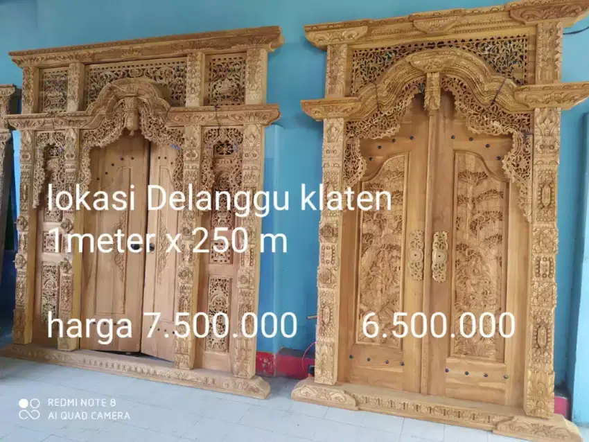 Pintu jendela jati ukir