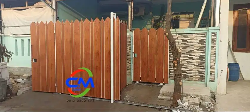 PAGAR MODERN MINIMALIS GERBANG BESI HOLO GALVANIS ANTI KARAT