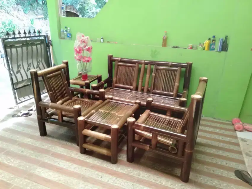 kursi bale bambu set wulung