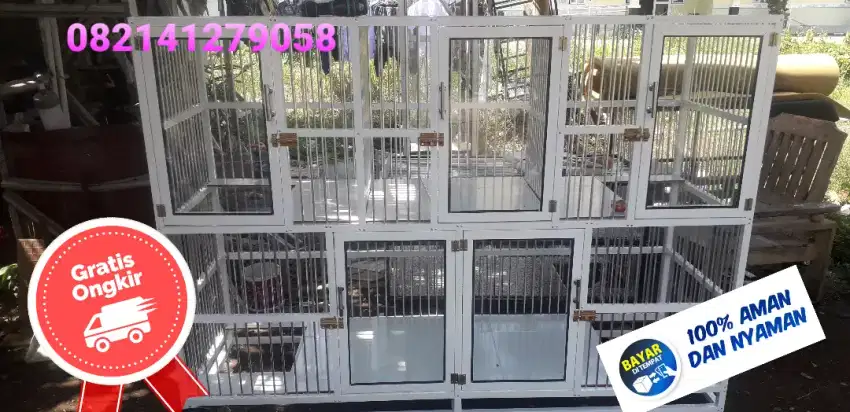 Kandang kucing alumunium 5 kamar