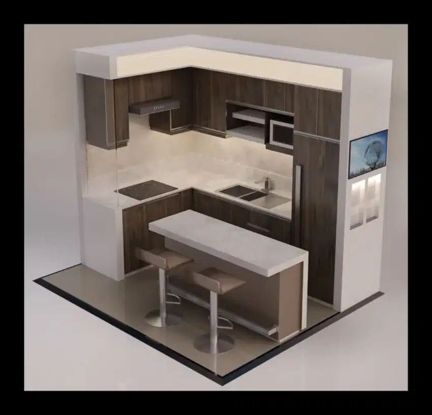 Kitchen set dan minibar minimalis