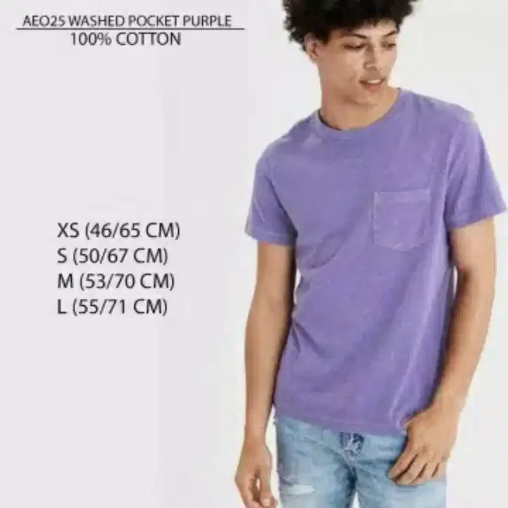 Kaos American Eagle Unisex Ungu Muda