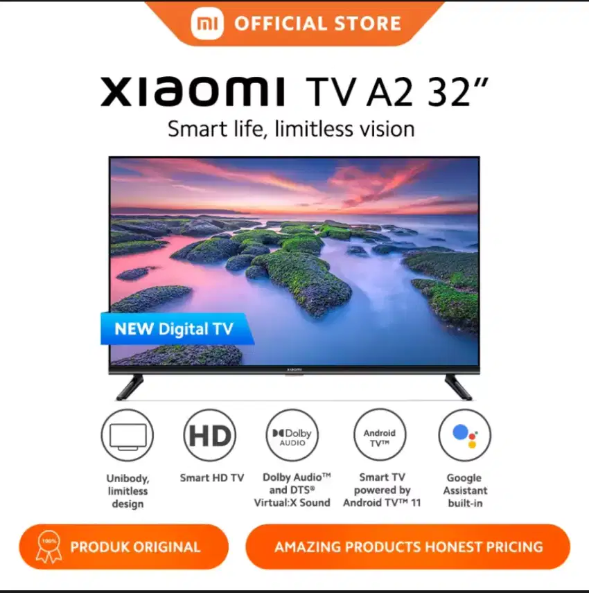 SmartTV Android Xiaomi TV 32 Bezelless Digital Netflix YouTube (BARU)