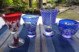 Edo Kiriko glass set antik Jepang