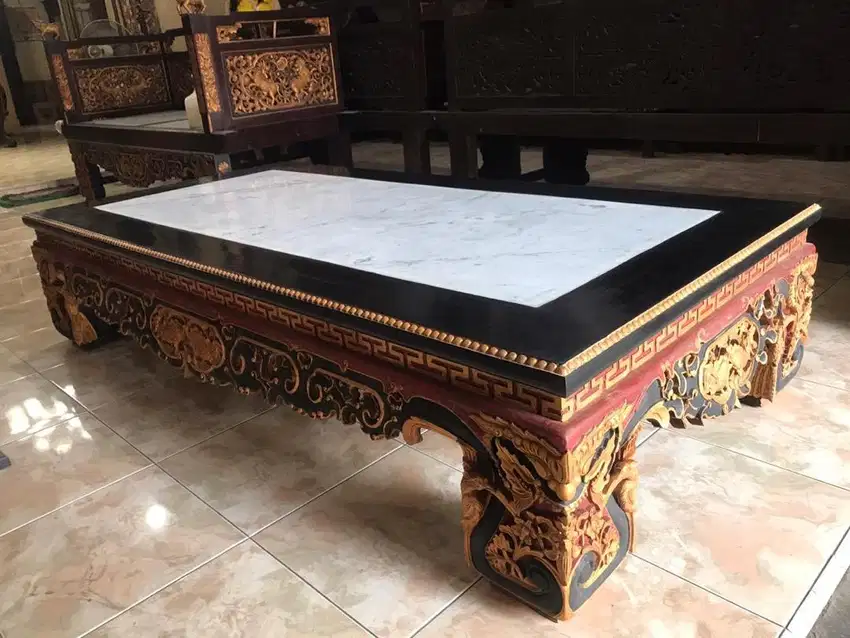 Dijual Opium Motif Killin Marmer Putih Jati Tua