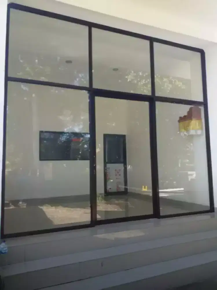 Aluminium kaca pintu kusen jendela alumunium cermin tempered