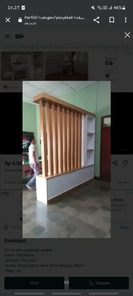 Partisi/penyekat ruangan Kantor atau rumah | 240x50x300cm