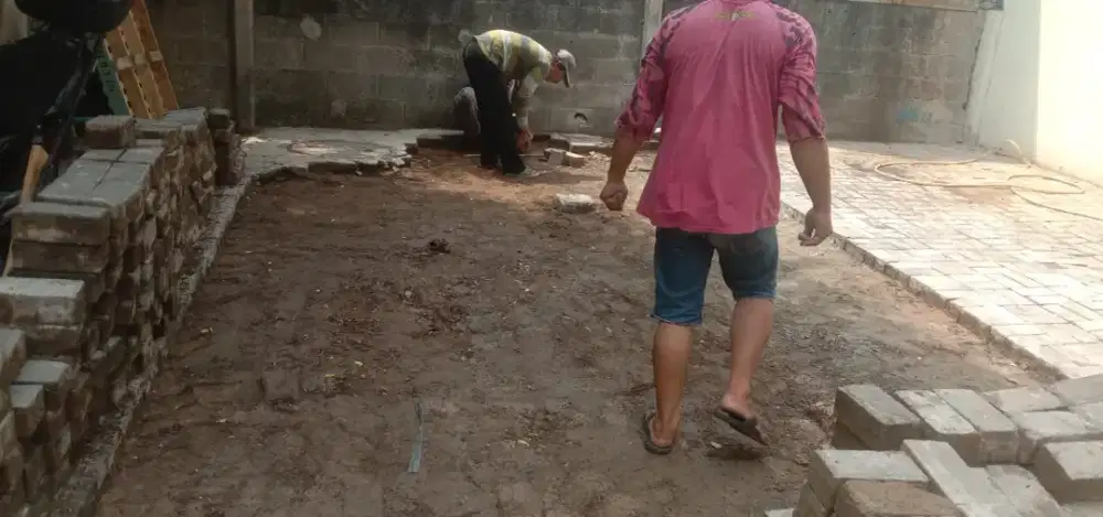 Land clearing cut and fill hotmix paving turap beton aspal jalan cor