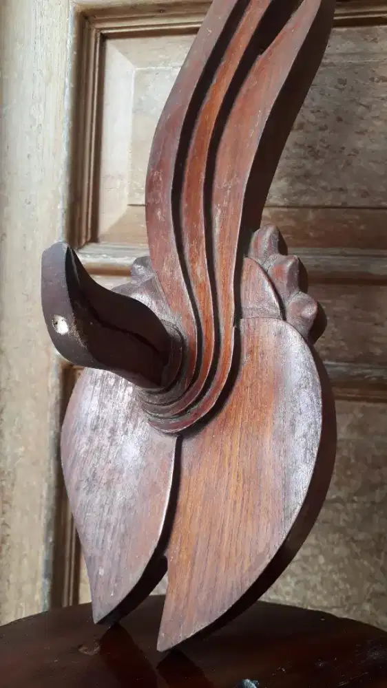 Cantelan gastok tunas kelapa ukir kuno antik