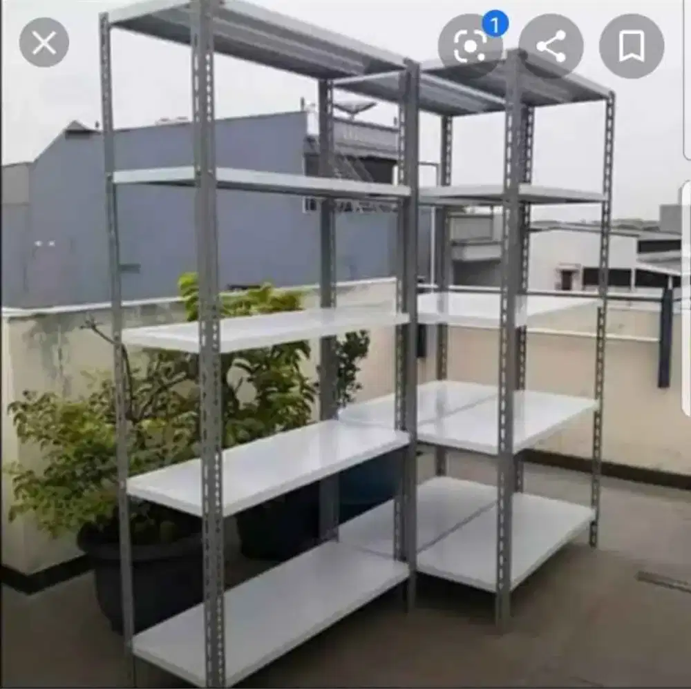 Rak besi siku 5 susun, rak