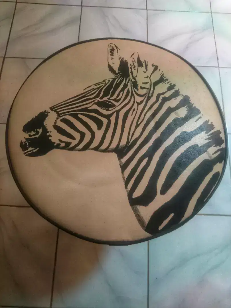 Kursi lipat bulat mewah empuk motif animal print zebra kursi unik