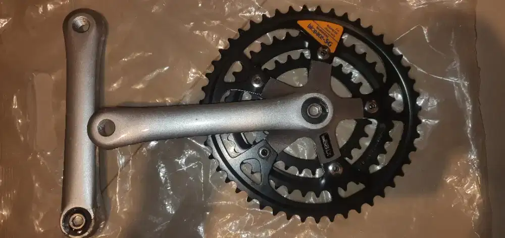 Crank sepeda Shimano MTB oval silver