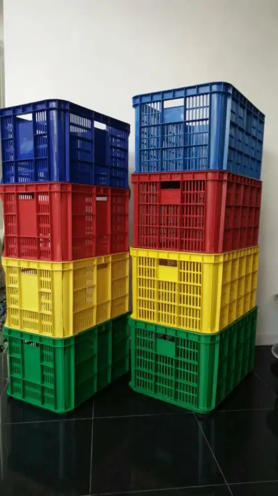 Keranjang Krat Container Industri Panen Ikan Plastik Lubang Murah