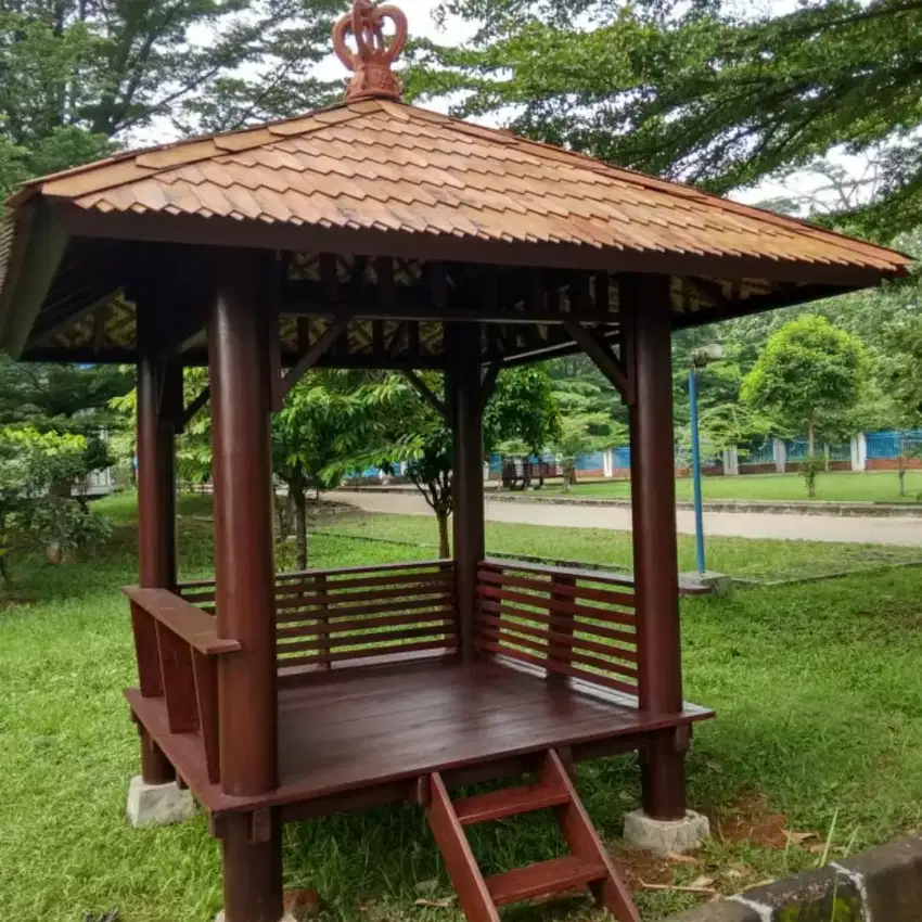 Jasa Pembuatan Gazebo- Saung bambu- Saung kelapa