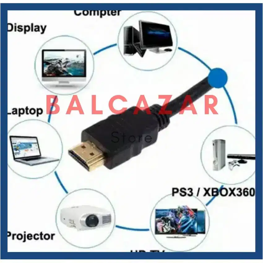 Kabel HDMI untuk Blu Ray DVD PS3 HDTV XBOX LCD HD TV PC 1080P ID 1,2 M