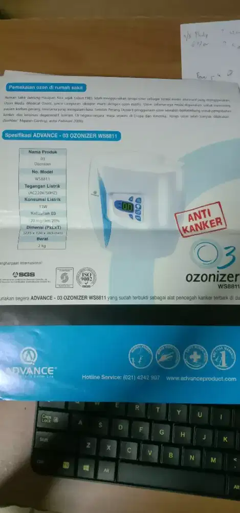 O³ Ozonizer, berat 2 kg