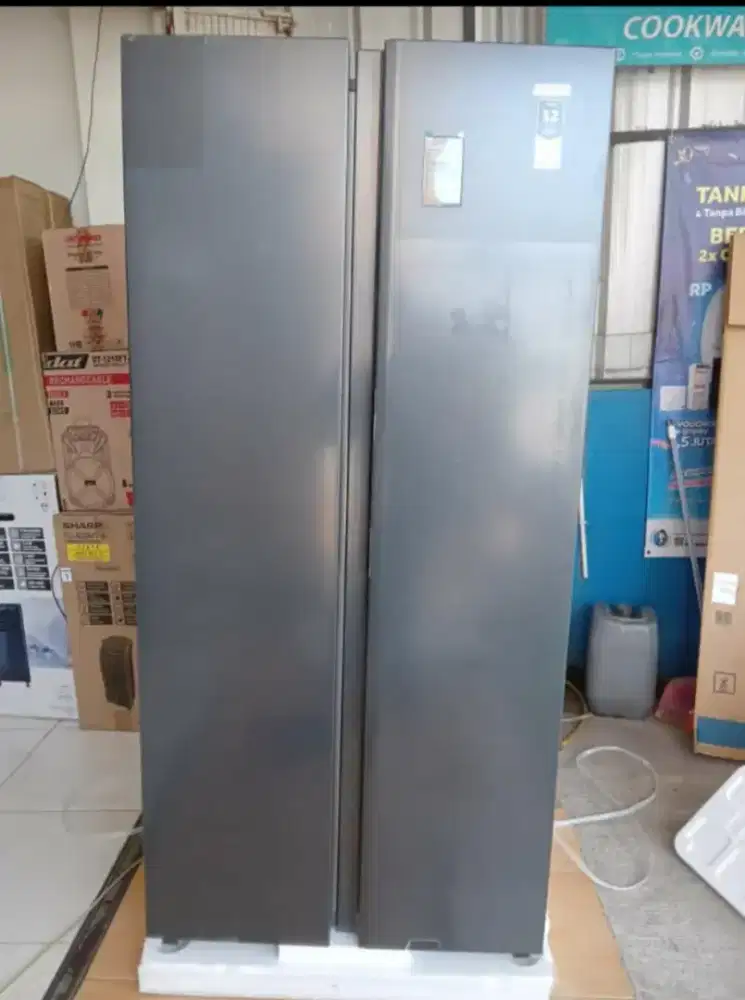 CASH / KREDIT - kulkas side by side AQUA japan aqr 565 IM