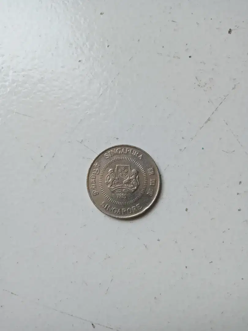 Uang Koin Kuno Singapura 10 cents tahun 1985