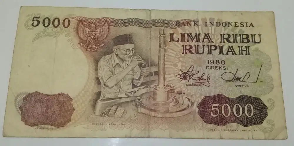 Uang kertas pecahan 5000 Rupiah edisi tahun 1980