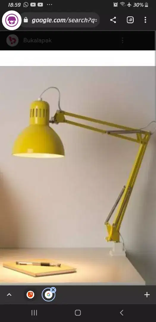 Lampu jepit ikea warna kuning