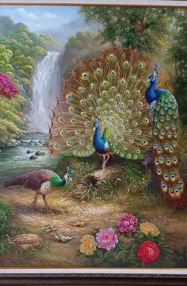 Lukisan burung merak