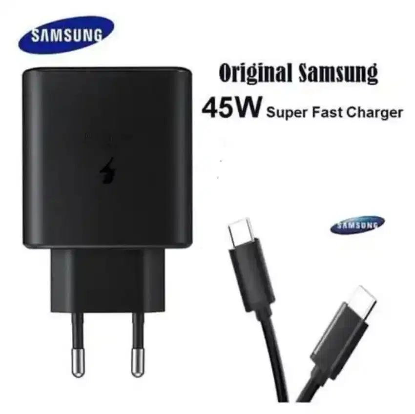 Charger Adaptor Samsung 45 Wat Type C Usb C Fast Charger Kabel Adaptor