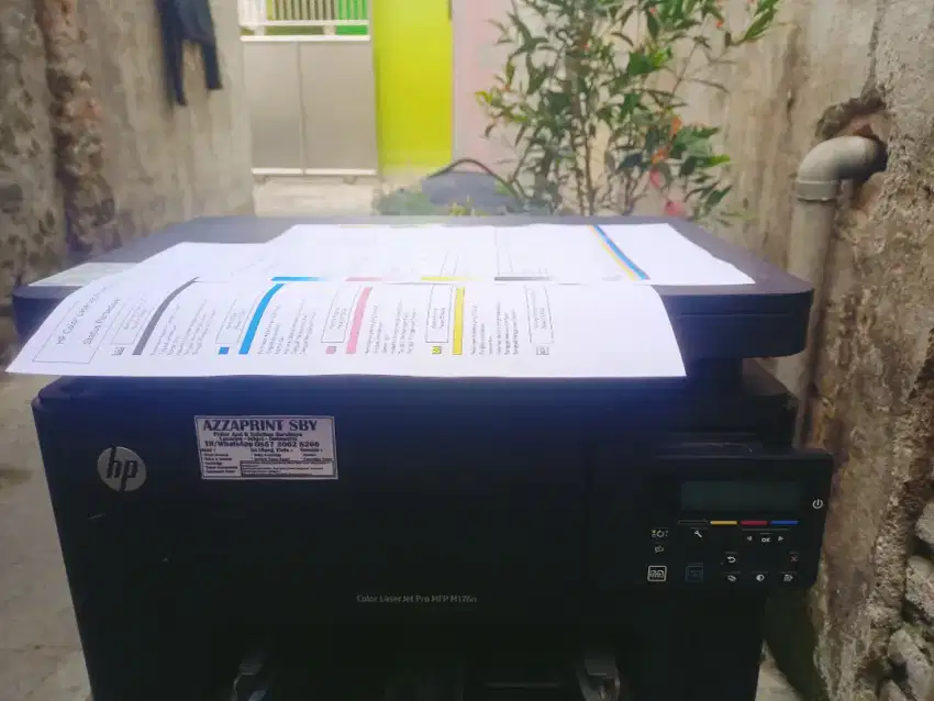 printer hp LaserJet m176 print foto copy scan color siap pakai murah