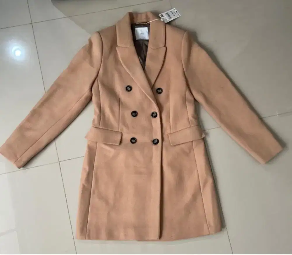 Mango Coat Winter Light Brown Coklat Muda