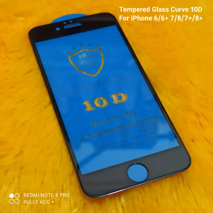 Tempered Glass Curve 10D For iPhone 6 / 7 / 8 Full tebel melengkung )