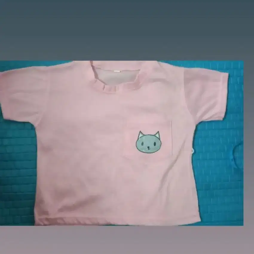 baju pink polos  anak perempuan