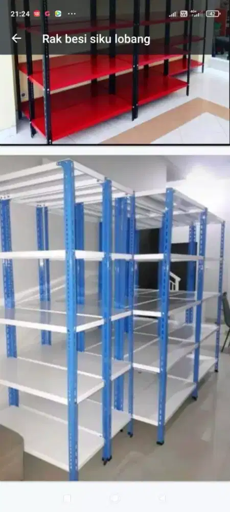 Jual rak besi siku lobang murah